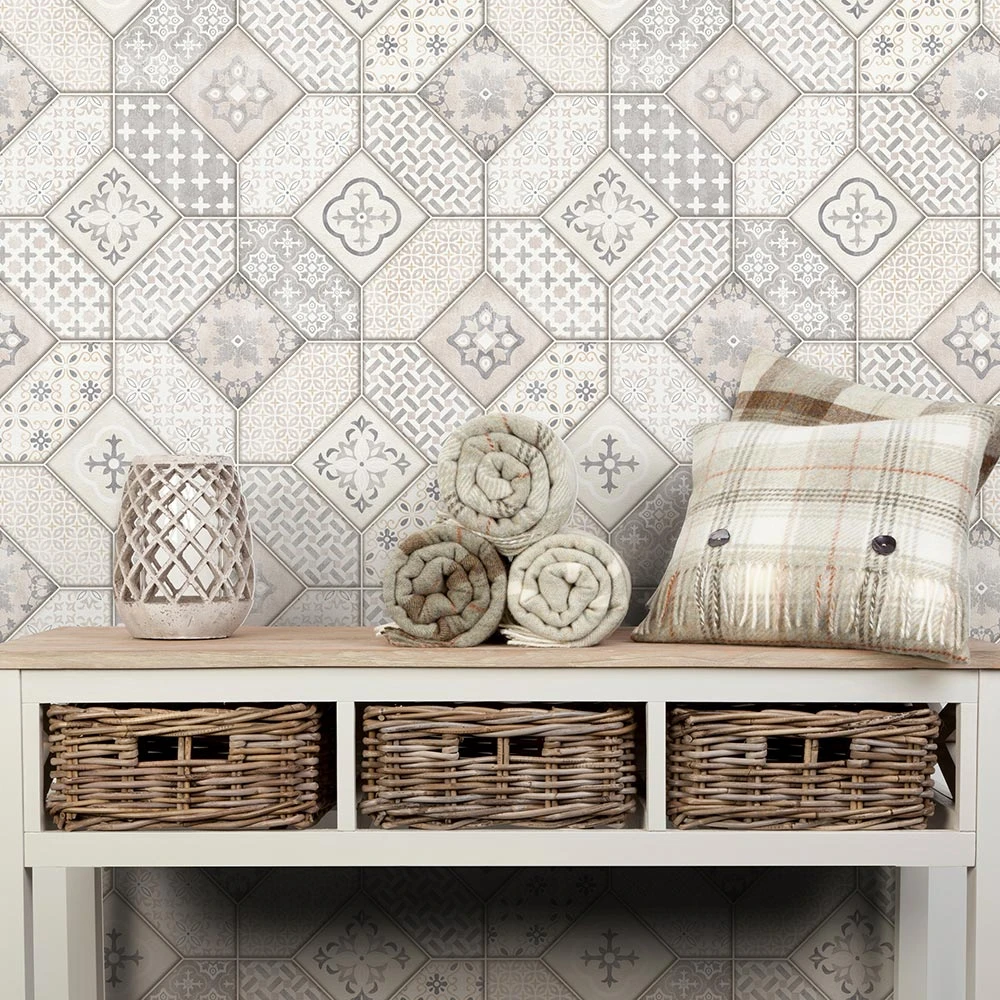 Tapete Vlies Kacheln Orient Beige Grau Erismann 6315-02 1 Tapete Vlies Kacheln Orient Beige Grau Erismann 6315-02