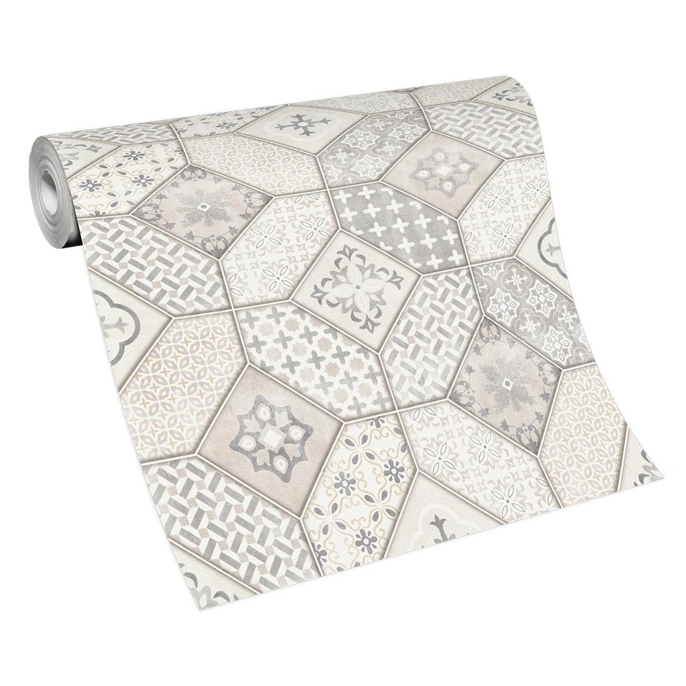 Tapete Vlies Kacheln Orient Beige Grau Erismann 6315-02 2 Tapete Vlies Kacheln Orient Beige Grau Erismann 6315-02 – Bild 2