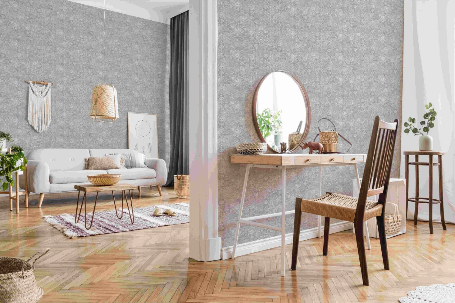 Tapete Vlies Kacheln Vintage Grau Weiß Silber 37391-2 4 Tapete Vlies Kacheln Vintage Grau Weiß Silber 37391-2 – Bild 4