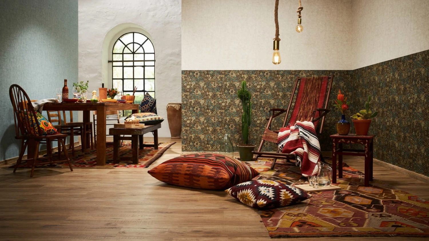 Tapete Vlies Kacheln Vintage Türkis Braun Beige 37391-1 3 Tapete Vlies Kacheln Vintage Türkis Braun Beige 37391-1 – Bild 3