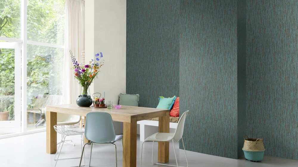 Tapete Vlies Natur Struktur Muster Türkis Rasch 704235 5 Tapete Vlies Natur Struktur Muster Türkis Rasch 704235 – Bild 5