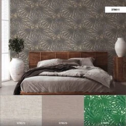 Tapete Vlies Palme Blätter Grau Gold Metallic 37861-1 -A.S. Creation Verkaufsgeschäft Tapete Vlies Palme Blaetter grau gold Metallic 37861 1 63206692 4