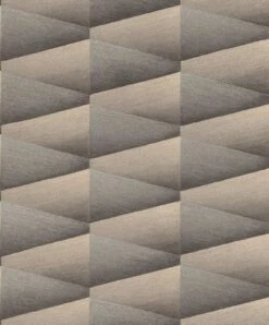 Tapete Vlies Rasch 3D Dreiecke Silber Braun Glanz 554670