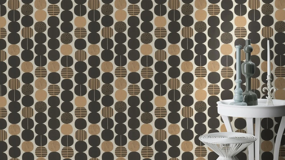 Tapete Vlies Rasch Grafik Kreise Schwarz Gold 539738 3 Tapete Vlies Rasch Grafik Kreise Schwarz Gold 539738 – Bild 3