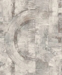 Tapete Vlies Rasch Halbkreise Grau Bronze 554779