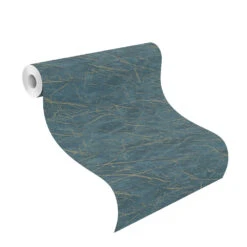 Tapete Vlies Rasch Marmor Dunkelblau Metallic 428957