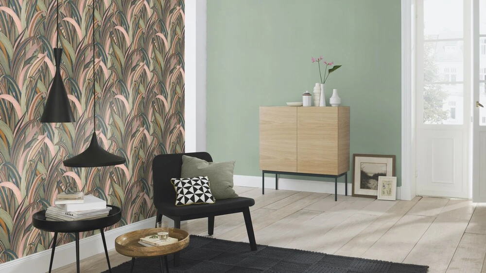 Tapete Vlies Rasch Uni Leinen Grau-grün 537901 4 Tapete Vlies Rasch Uni Leinen Grau-grün 537901 – Bild 4