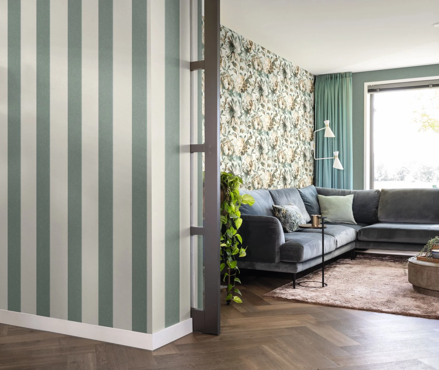 Tapete Vlies Rasch Uni Textil Blau-grau 484595 2 Tapete Vlies Rasch Uni Textil Blau-grau 484595 – Bild 2