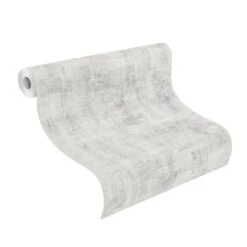 Tapete Vlies Rasch Uni Vintage Grau Weiß 650426