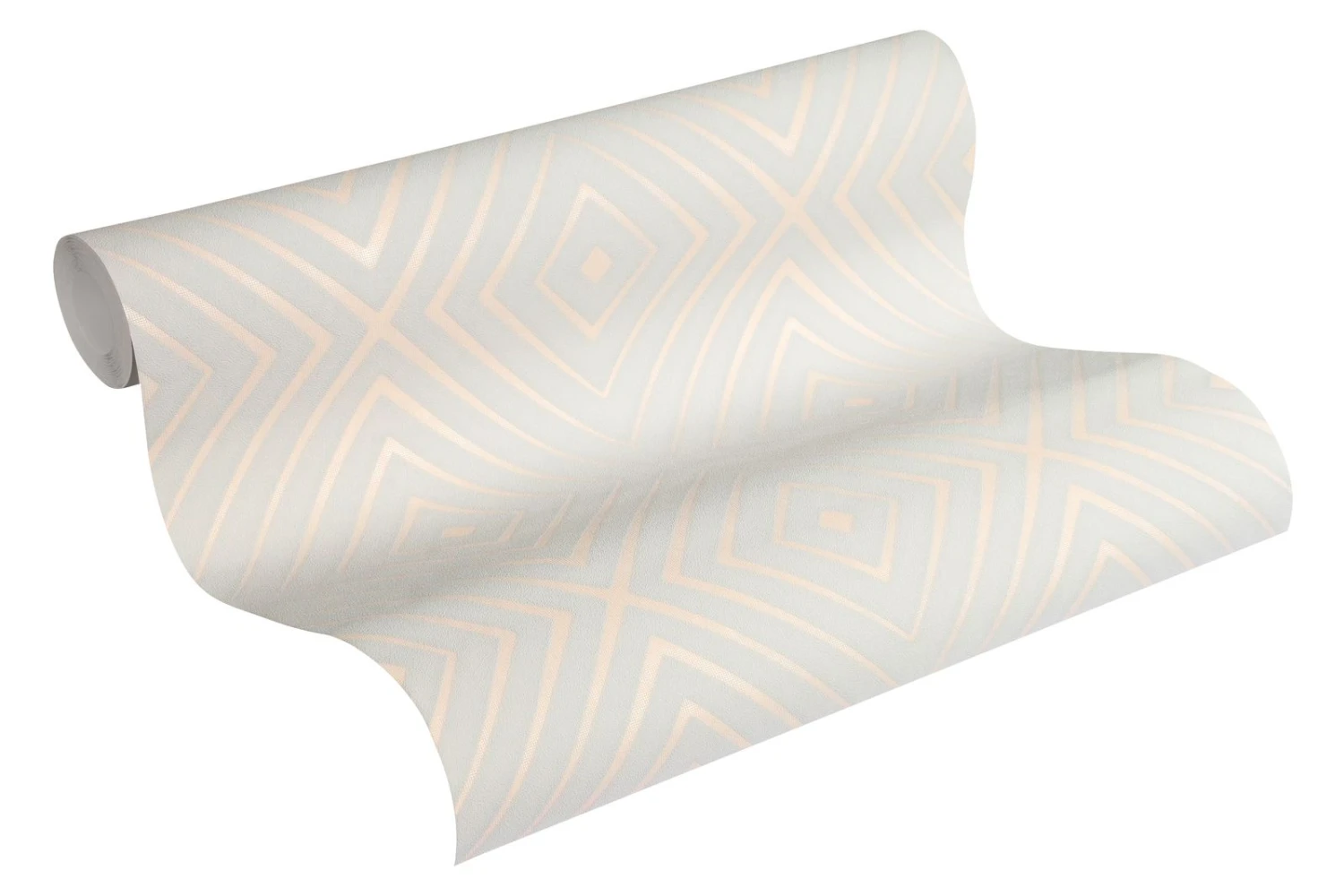 A.S. Creation Tapete Vlies Rauten Grafik Hellgrau Rosa Glanz 36785-4 2 A.S. Creation Tapete Vlies Rauten Grafik Hellgrau Rosa Glanz 36785-4 – Bild 2