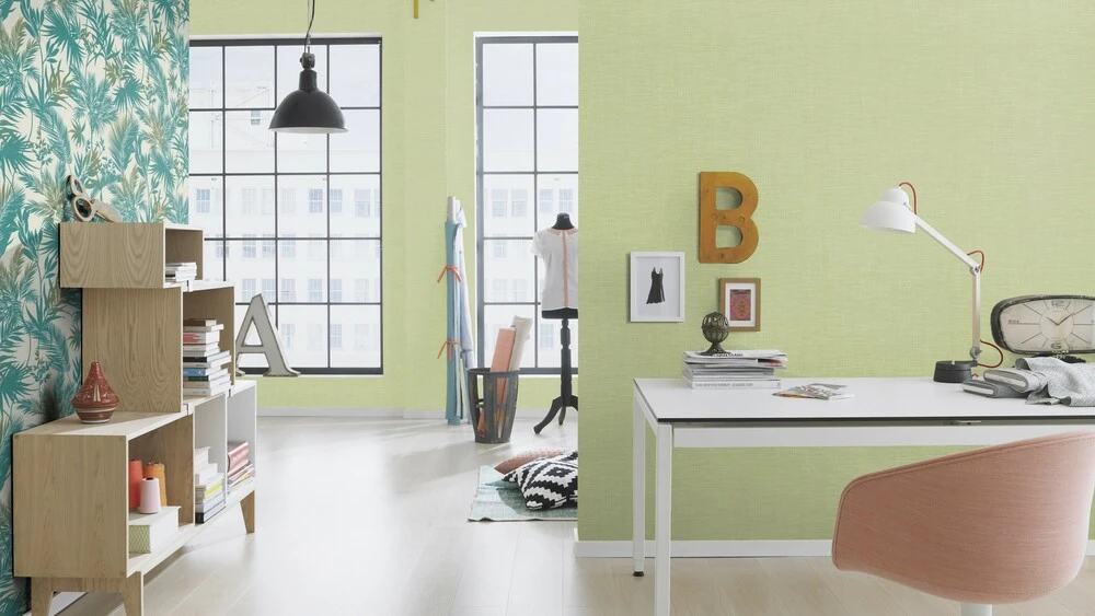 Tapete Vlies Uni Textilstruktur Grün Rasch 700466 4 Tapete Vlies Uni Textilstruktur Grün Rasch 700466 – Bild 4