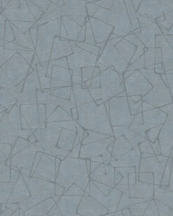 Tapete Vlies Vierecke Grafik Blaugrau Silber Glanz 6745-30