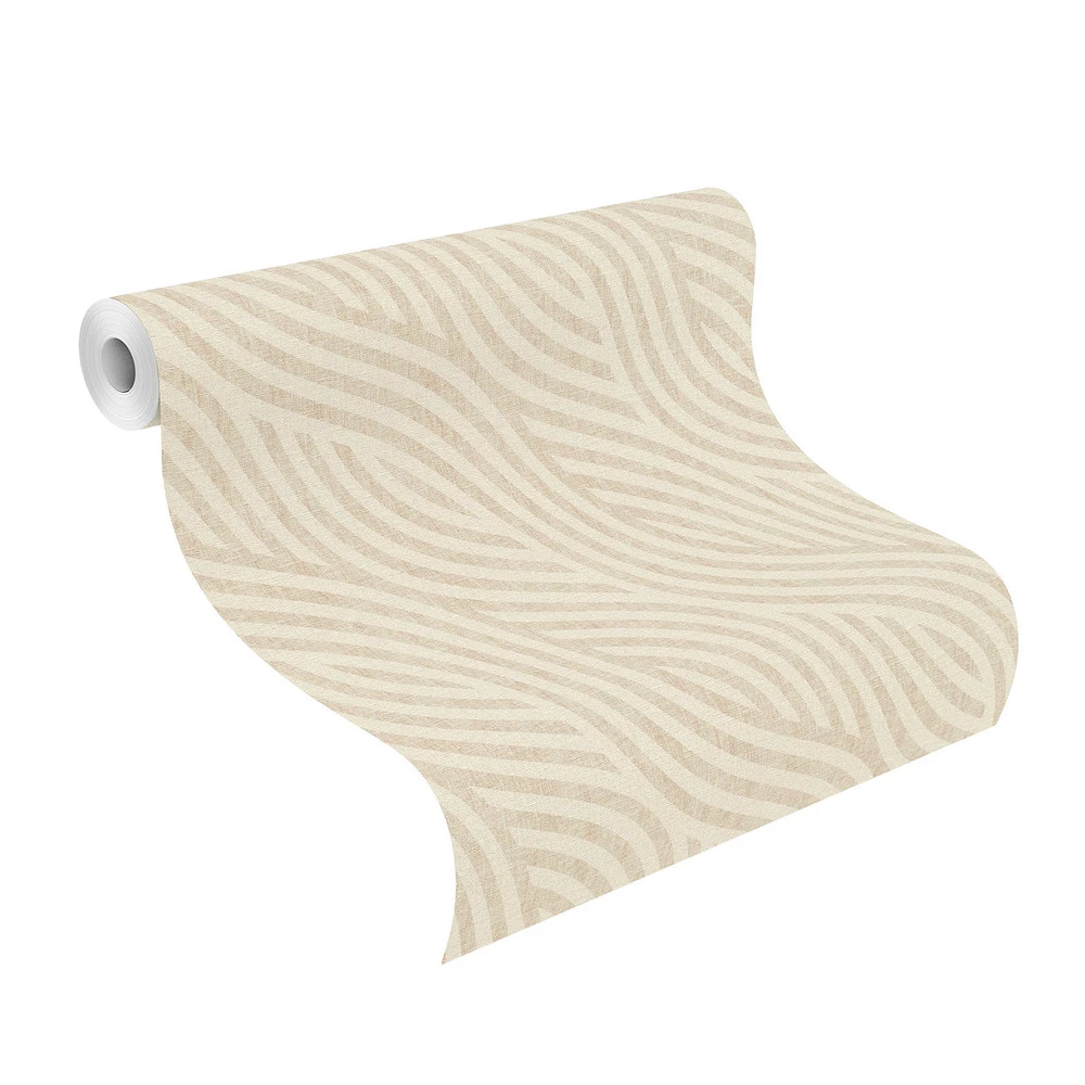 Tapete Vlies Wellen-Design Creme Beige Rasch 704532 1 Tapete Vlies Wellen-Design Creme Beige Rasch 704532