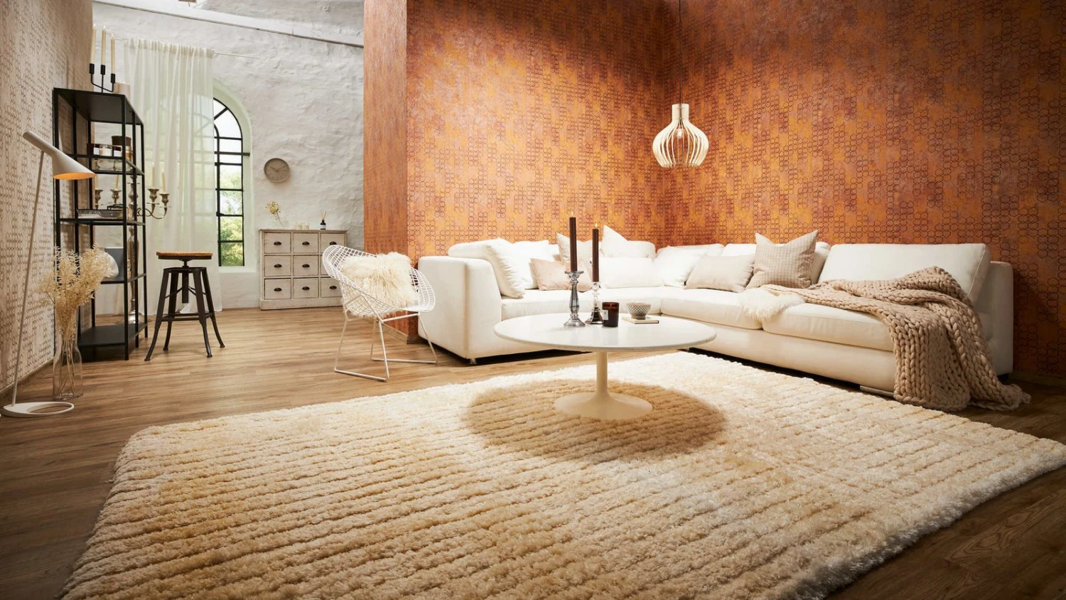 Tapete Vlies Grafisch Muster Orange Kupfer 37424-3 4 Tapete Vlies Grafisch Muster Orange Kupfer 37424-3 – Bild 4