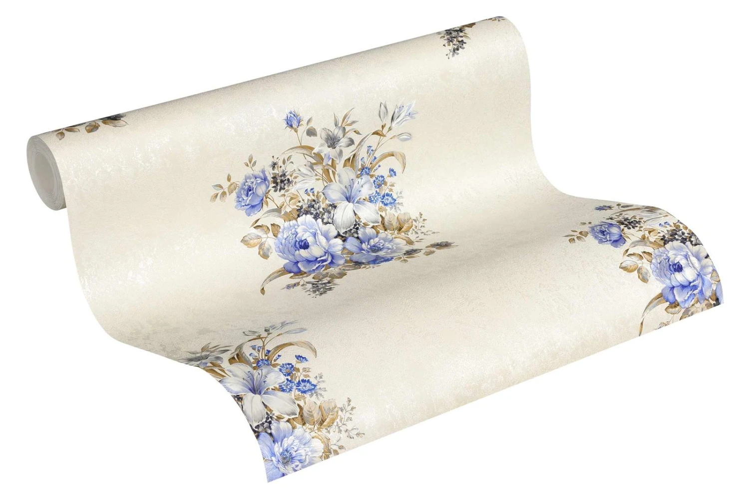 A.S. Creation Tapete Vlies Blumenstrauß Creme Braun Blau 37225-2 1 A.S. Creation Tapete Vlies Blumenstrauß Creme Braun Blau 37225-2
