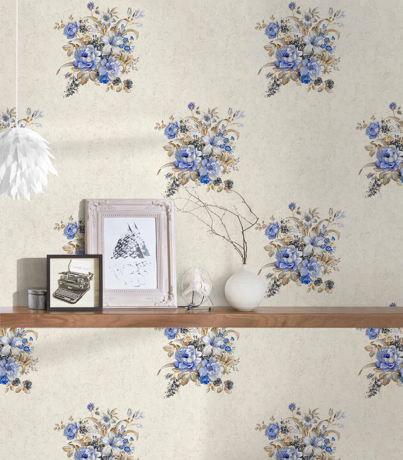 A.S. Creation Tapete Vlies Blumenstrauß Creme Braun Blau 37225-2 5 A.S. Creation Tapete Vlies Blumenstrauß Creme Braun Blau 37225-2 – Bild 5