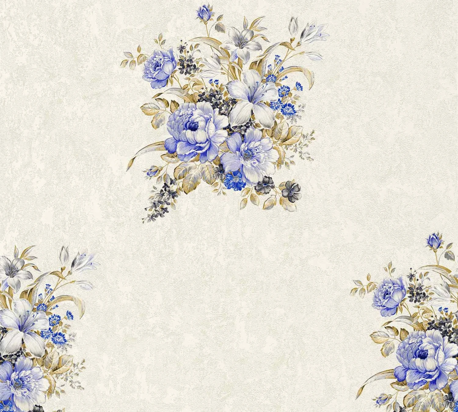 A.S. Creation Tapete Vlies Blumenstrauß Creme Braun Blau 37225-2 3 A.S. Creation Tapete Vlies Blumenstrauß Creme Braun Blau 37225-2 – Bild 3