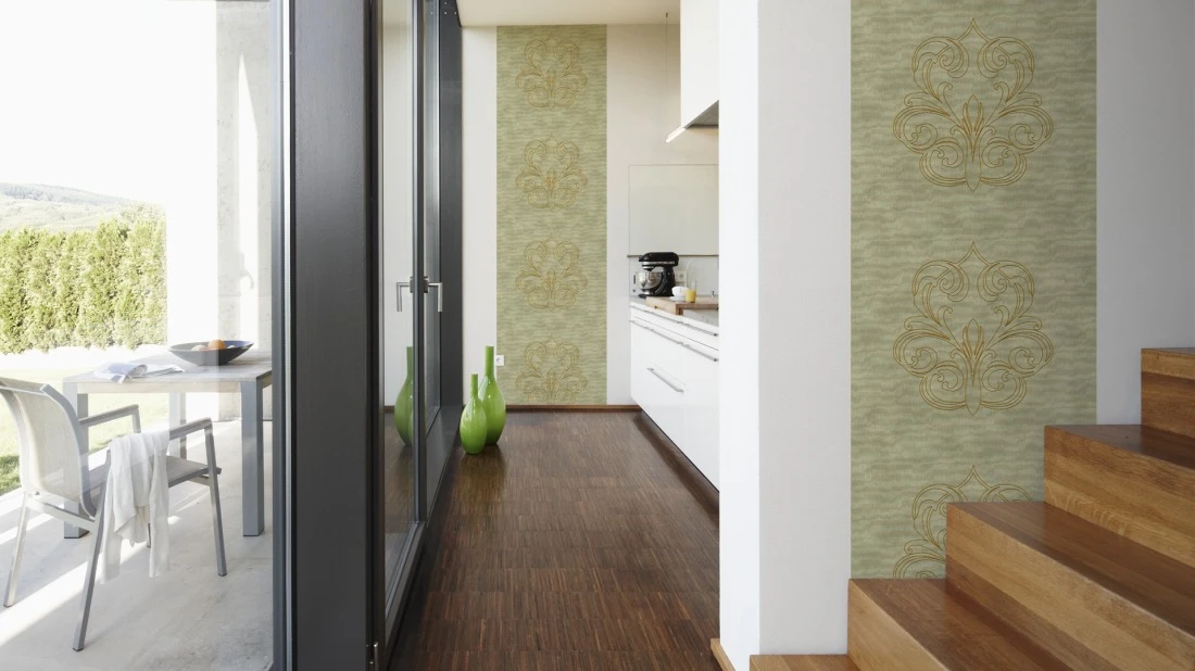 Tapeten Panel Architects Paper Barock Graugrün Glanz 96983-4 2 Tapeten Panel Architects Paper Barock Graugrün Glanz 96983-4 – Bild 2