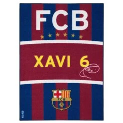 Teppich FCB Barcelona Xavi 95x133 Cm Blau Rot Gelb