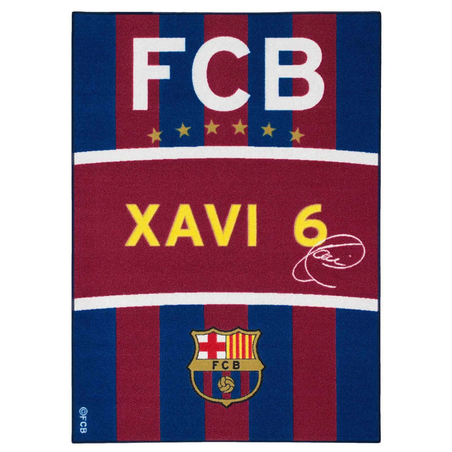 Teppich FCB Barcelona Xavi 95x133 Cm Blau Rot Gelb 1 Teppich FCB Barcelona Xavi 95x133 Cm Blau Rot Gelb