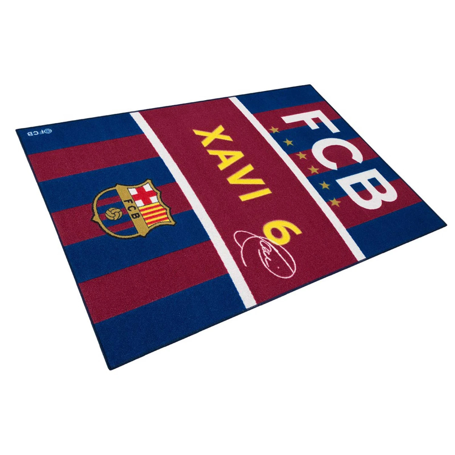 Teppich FCB Barcelona Xavi 95x133 Cm Blau Rot Gelb 2 Teppich FCB Barcelona Xavi 95x133 Cm Blau Rot Gelb – Bild 2
