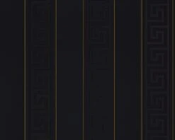 Versace Home Tapete Streifen Schwarz Gold Glanz 93524-4