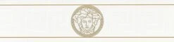 Versace Home Bordüre Medusa Weiß Gold Glanz 93522-3