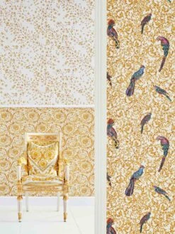 Versace Home Tapete Blumen Creme-weiß Gold Glanz 935855 7 Versace Home Tapete Blumen Creme-weiß Gold Glanz 935855 -A.S. Creation Verkaufsgeschäft Versace Home IV Vinyltapete Blumenregen cremeweiss gold Glanz 935855 63200308 1