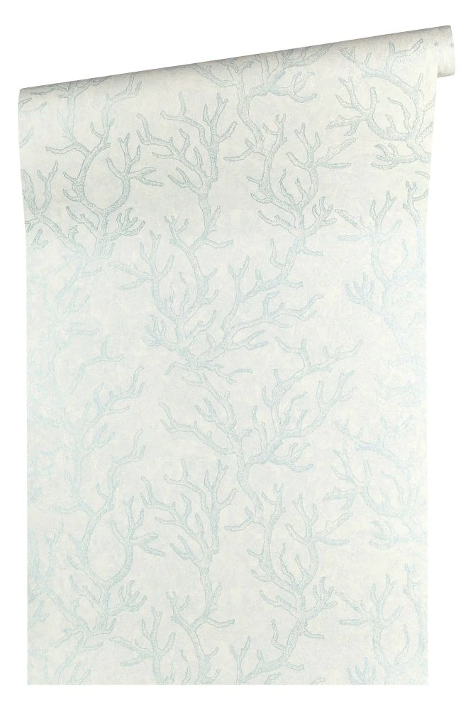 Versace Home Tapete Korallen Blau Weiß Glanz 34497-2 2 Versace Home Tapete Korallen Blau Weiß Glanz 34497-2 – Bild 2