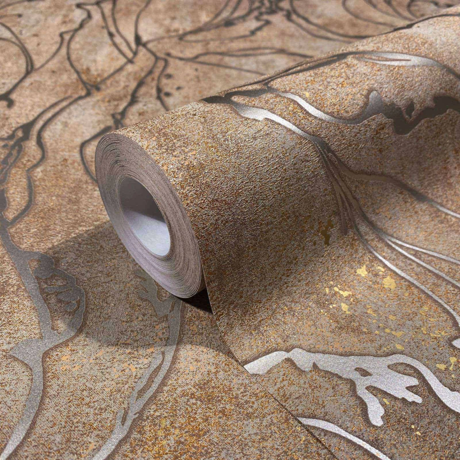 Vliestapete Marburg Braun Gold Linien Metallic 34255 2 Vliestapete Marburg Braun Gold Linien Metallic 34255 – Bild 2