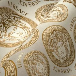 Versace Vliestapete 38611-5 Medusa Logo Weiß -A.S. Creation Verkaufsgeschäft Vliestapete 38611 5 Medusa Weiss VERSACE Home Tapete 63213734 1