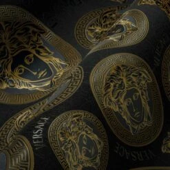 Versace Vliestapete 38611-7 Medusa Logo Schwarz -A.S. Creation Verkaufsgeschäft Vliestapete 38611 7 Medusa Schwarz VERSACE Home Tapete 63213736 1