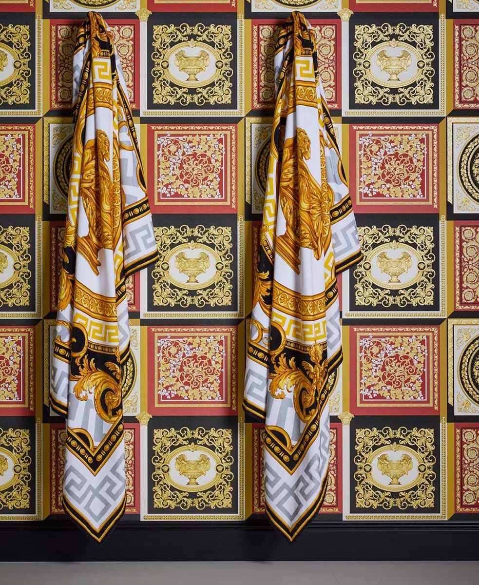 Versace Vliestapete 38704-6 Fliesen Optik Rot Schwarz 7 Versace Vliestapete 38704-6 Fliesen Optik Rot Schwarz – Bild 7