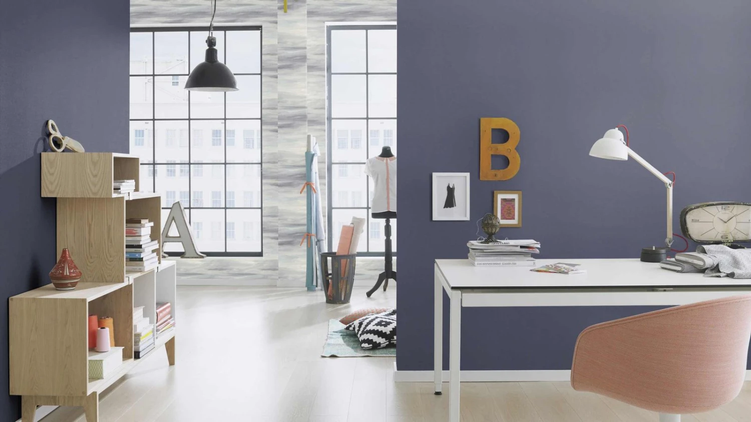 Vliestapete Einfarbig Textil Dunkelblau Rasch 423983 3 Vliestapete Einfarbig Textil Dunkelblau Rasch 423983 – Bild 3