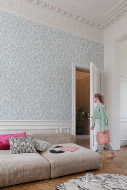 Vliestapete Blätter Zweige Creme Blau Beige MN3407 -A.S. Creation Verkaufsgeschäft Vliestapete Floral Blaetter Creme Blau Beige MN3407 63217513 1