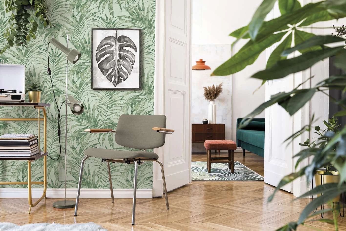 Vliestapete Ivy Farne Grün 82273 Novamur 3 Vliestapete Ivy Farne Grün 82273 Novamur – Bild 3