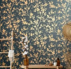 Vliestapete Ivy Floral Schwarz Gold 6812-50 Novamur -A.S. Creation Verkaufsgeschäft Vliestapete Ivy Struktur Floral Schwarz Gold 82317 Novamur 63213356 2