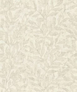 Rasch Vliestapete 315004 Blattmuster Creme Beige Metallic