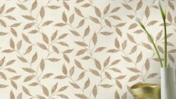 Vliestapete Rasch Bronze Beige Blätter 651201