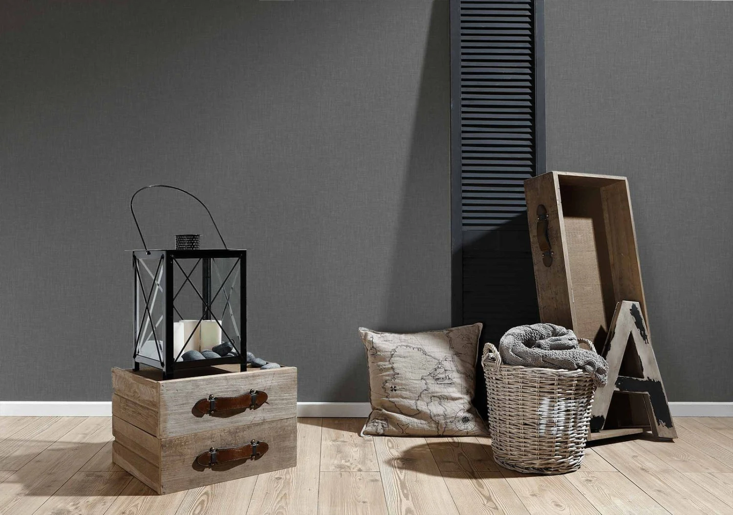 Vliestapete Uni Textil-Optik Anthrazit 36922-3 3 Vliestapete Uni Textil-Optik Anthrazit 36922-3 – Bild 3