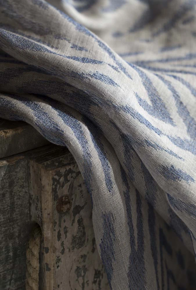 Ösenschal Safari Blickdicht Gestreift Blau 199159 4 Ösenschal Safari Blickdicht Gestreift Blau 199159 – Bild 4